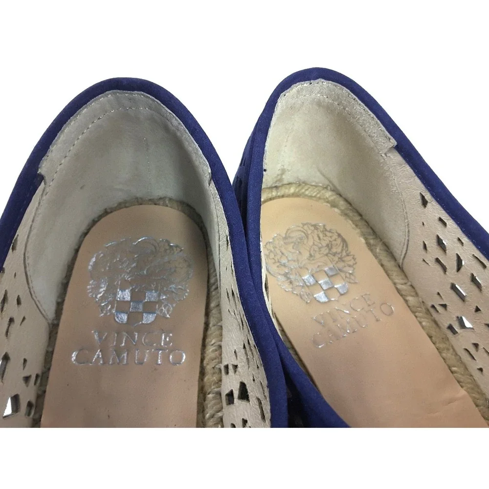 Vince Camuto Dinah Women's Blue Suede Espadrille Lazer Cut Casual Shoes Sz 9 M